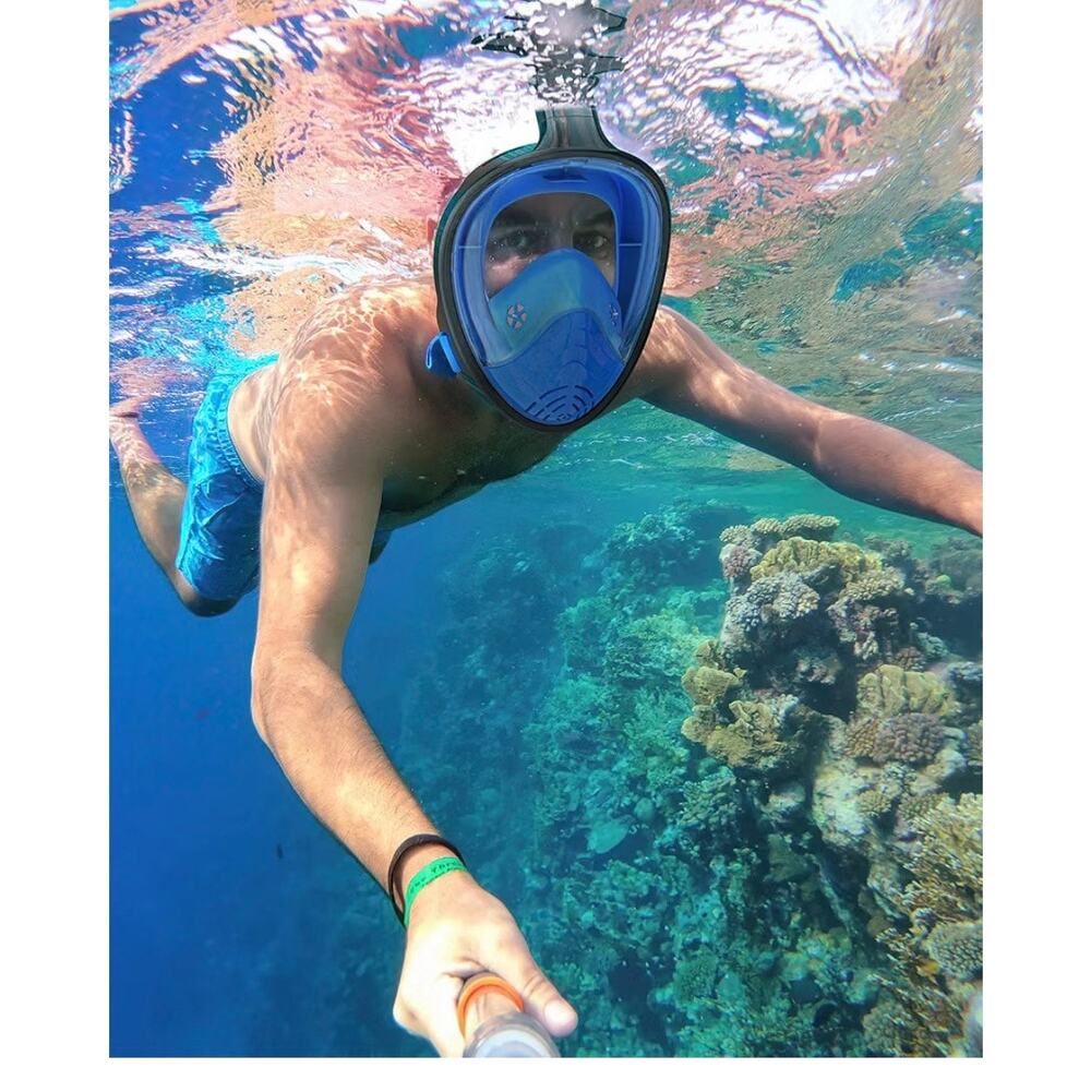 Qingsong Full Face Snorkel Mask for Kids/Adults Small/Medium 180 Degree View NWT